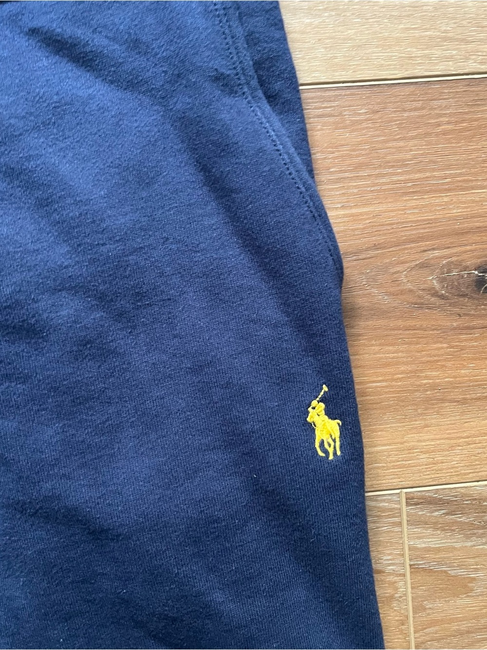 Polo Ralph Lauren navy blue yellow punny ankle tie jogger sweatpants size XL - Picture 2 of 9